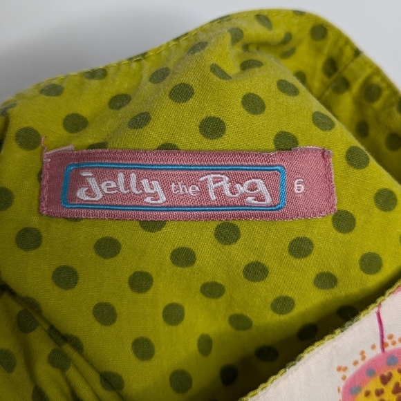 Jelly the Pug Iris collection Alexis colorful floral birdhouse cotton dress 6 - Picture 7 of 8